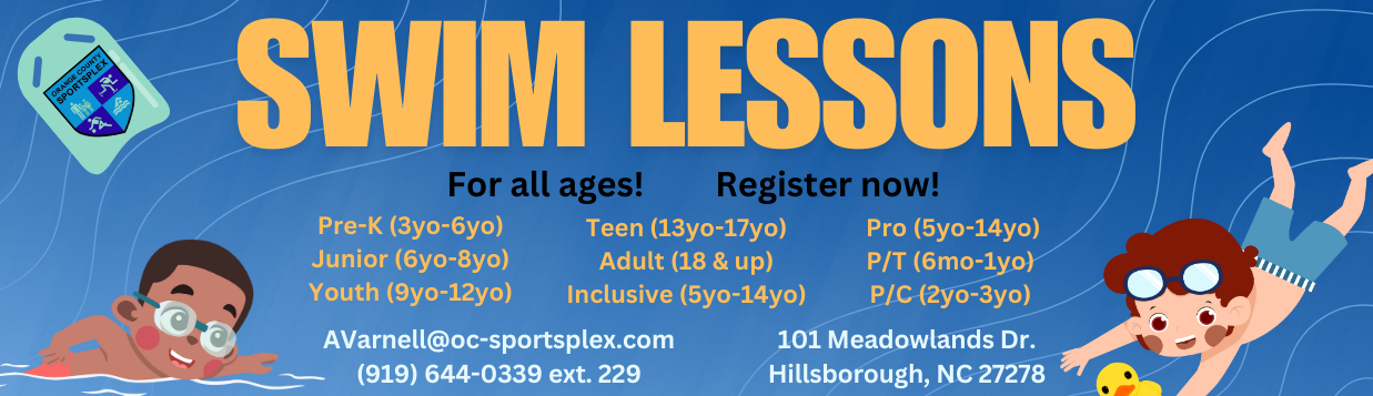 Swim lessons website banner 2024